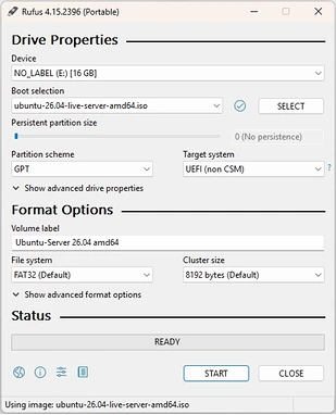 rufus uefi gpt settings