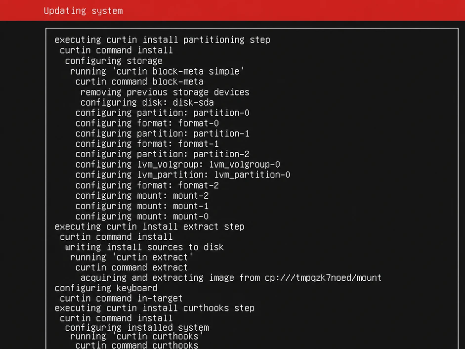ubuntu server installation progress