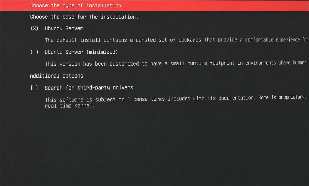 ubuntu server installation type