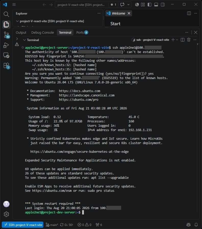 외부 Windows PC에서 Tailscale IP로 SSH 접속 단계에서 외부 Windows PC의 PowerShell에서도 같은 Tailscale IP로 접속하여 Host Key 지문을 대조합니다.