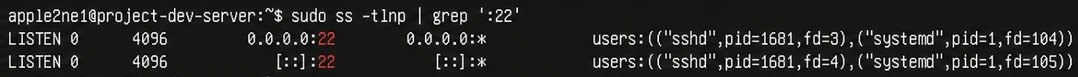 ubuntu server ssh port 22 listening